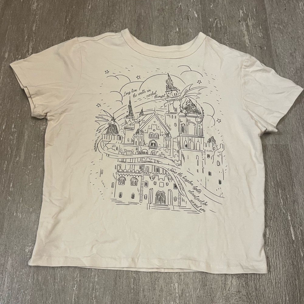 New Without Tags Taylor Swift Cream Speak Now Graphic Crop Top Baby Tee